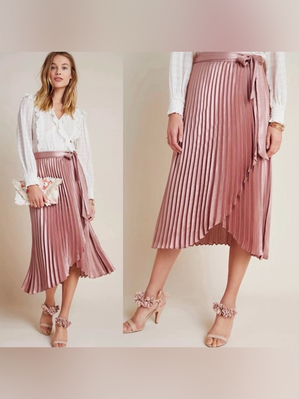 Anthropologie Maeve Paulina Pleated Skirt Size 8